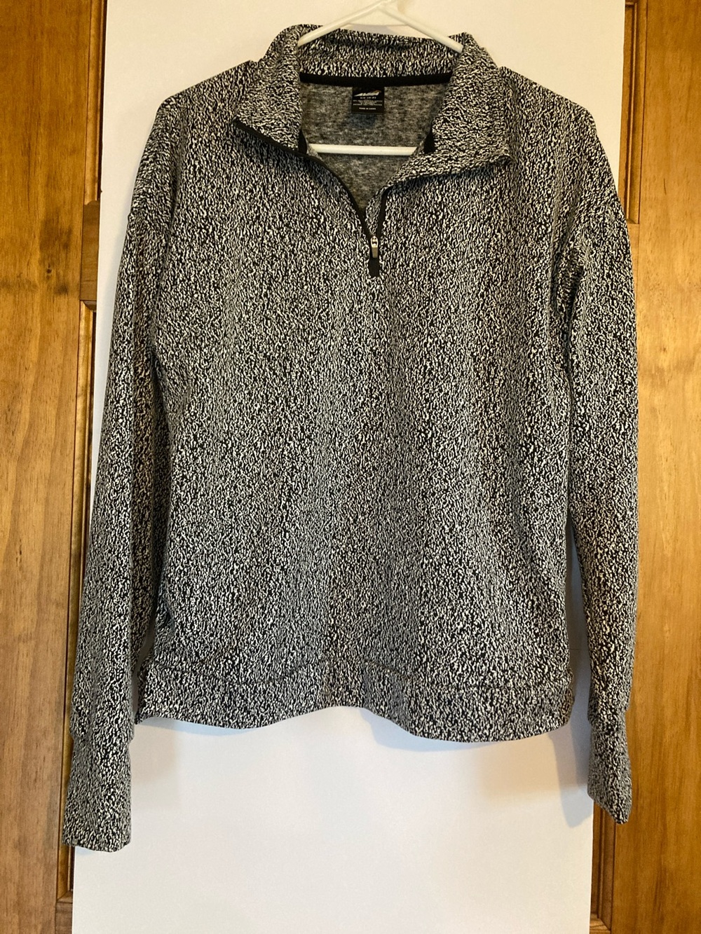 Avia Black & White Marled Quarter-Zip Pullover